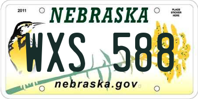 NE license plate WXS588