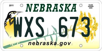 NE license plate WXS673
