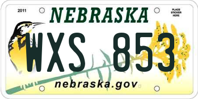 NE license plate WXS853