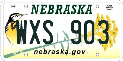 NE license plate WXS903