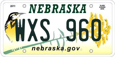 NE license plate WXS960
