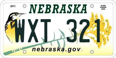 NE license plate WXT321