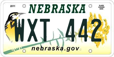 NE license plate WXT442