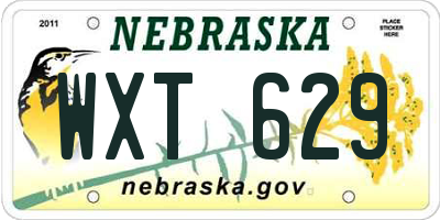 NE license plate WXT629