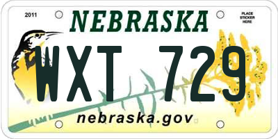 NE license plate WXT729