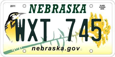 NE license plate WXT745