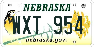 NE license plate WXT954