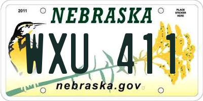 NE license plate WXU411