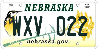 NE license plate WXV022