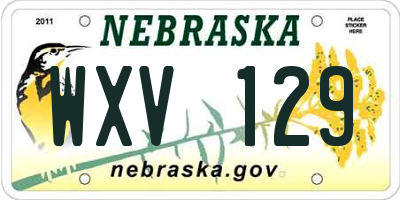 NE license plate WXV129
