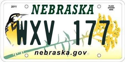 NE license plate WXV177
