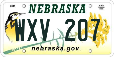 NE license plate WXV207