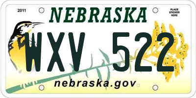 NE license plate WXV522