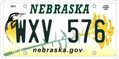 NE license plate WXV576