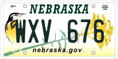 NE license plate WXV676