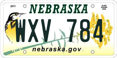 NE license plate WXV784