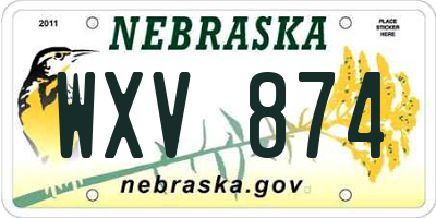 NE license plate WXV874