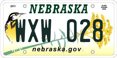 NE license plate WXW028