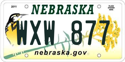 NE license plate WXW877