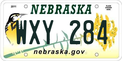 NE license plate WXY284
