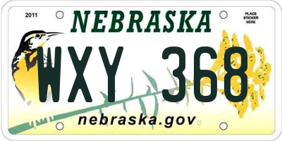 NE license plate WXY368
