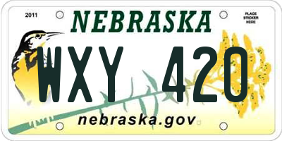 NE license plate WXY420