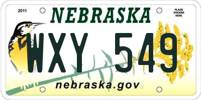 NE license plate WXY549
