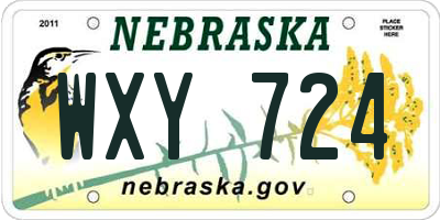 NE license plate WXY724