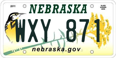NE license plate WXY871