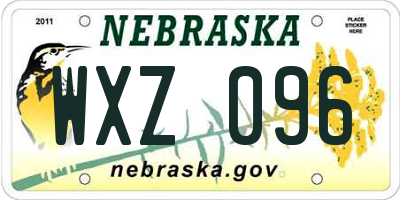 NE license plate WXZ096