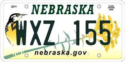 NE license plate WXZ155