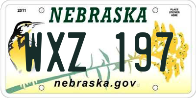 NE license plate WXZ197