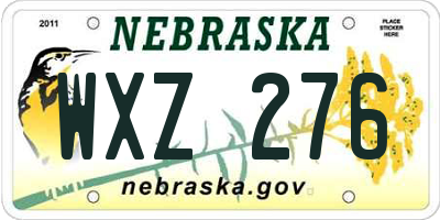 NE license plate WXZ276