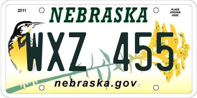 NE license plate WXZ455