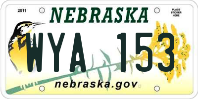 NE license plate WYA153