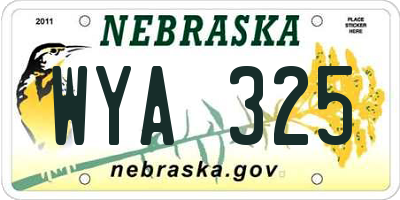 NE license plate WYA325