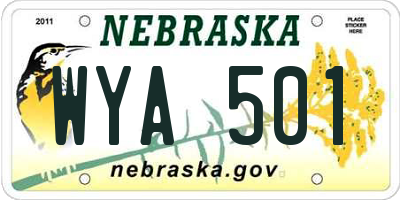 NE license plate WYA501