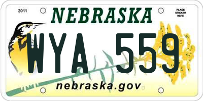 NE license plate WYA559