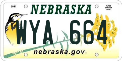 NE license plate WYA664