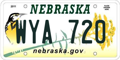 NE license plate WYA720