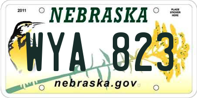 NE license plate WYA823