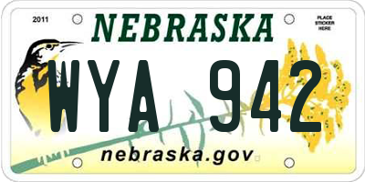 NE license plate WYA942