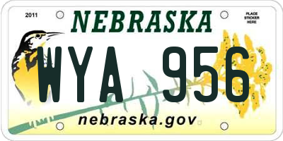 NE license plate WYA956