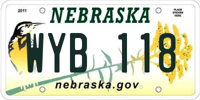 NE license plate WYB118