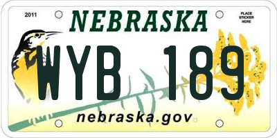 NE license plate WYB189