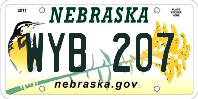 NE license plate WYB207