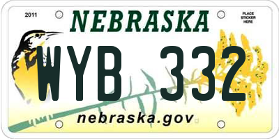 NE license plate WYB332