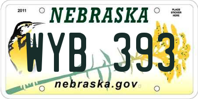 NE license plate WYB393