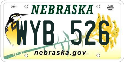 NE license plate WYB526
