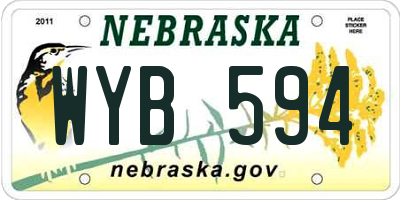 NE license plate WYB594